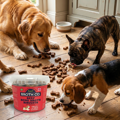 Fuzzl Broth Co. | Beef Bone Broth & Blueberry Dog Treats (1kg Bulk Tub)
