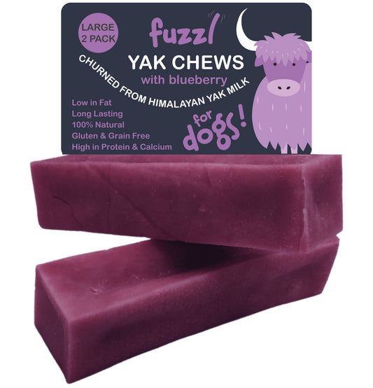 Fuzzl Himalayan Yak Chews Blueberry Large | 2-Pack - Fuzzl Pet