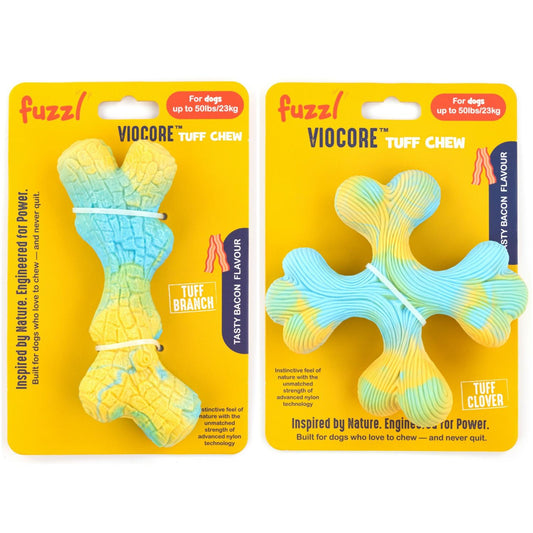 Fuzzl VIOCORE Tuff Chew Branch & Clover 2-Pack | Aggressive Chewer