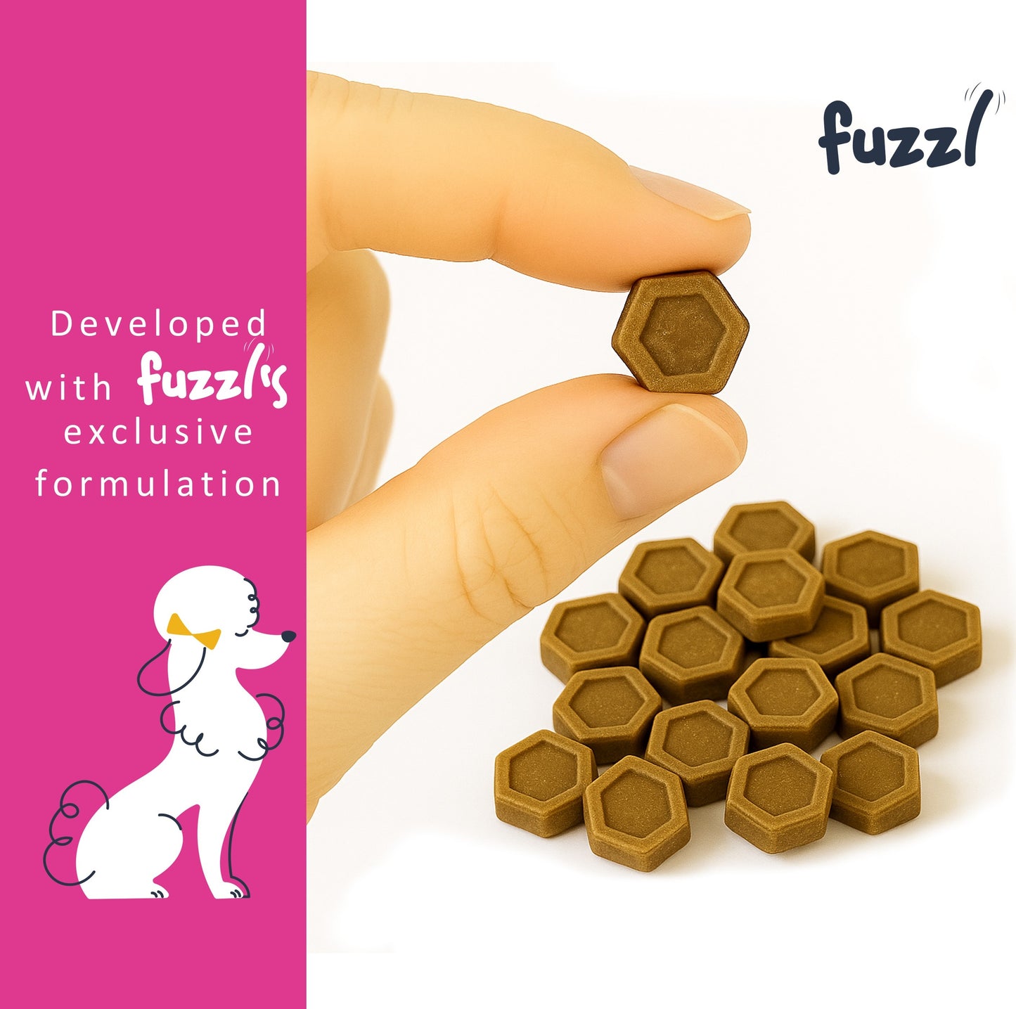 Fuzzl Calming Supplement Treats - Reduce Stress, Fear, Barking - Jumbo 180g