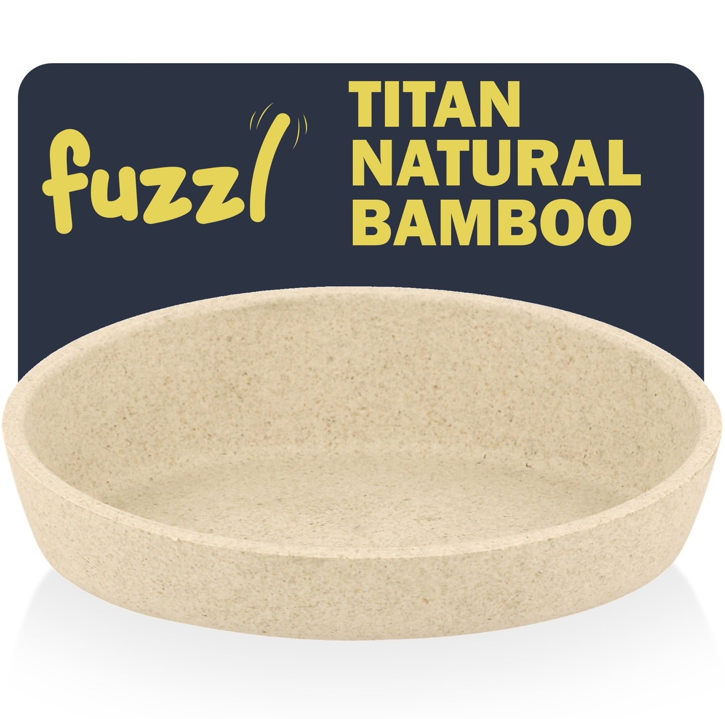 Fuzzl Bamboo Whisker Friendly Cat Bowl with Ultra Grip Base - Stone