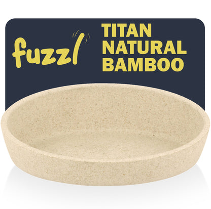 Fuzzl Bamboo Whisker Friendly Cat Bowl with Ultra Grip Base - Stone