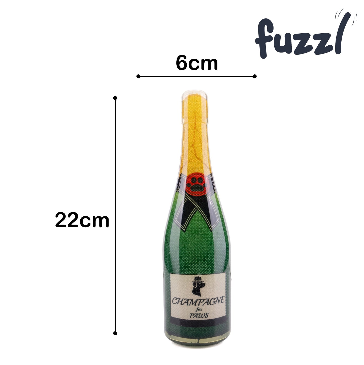 Fuzzl TPR Champagne Bottle Rubber Dog Toy – Durable Chew & Tug Toy - Fuzzl Pet