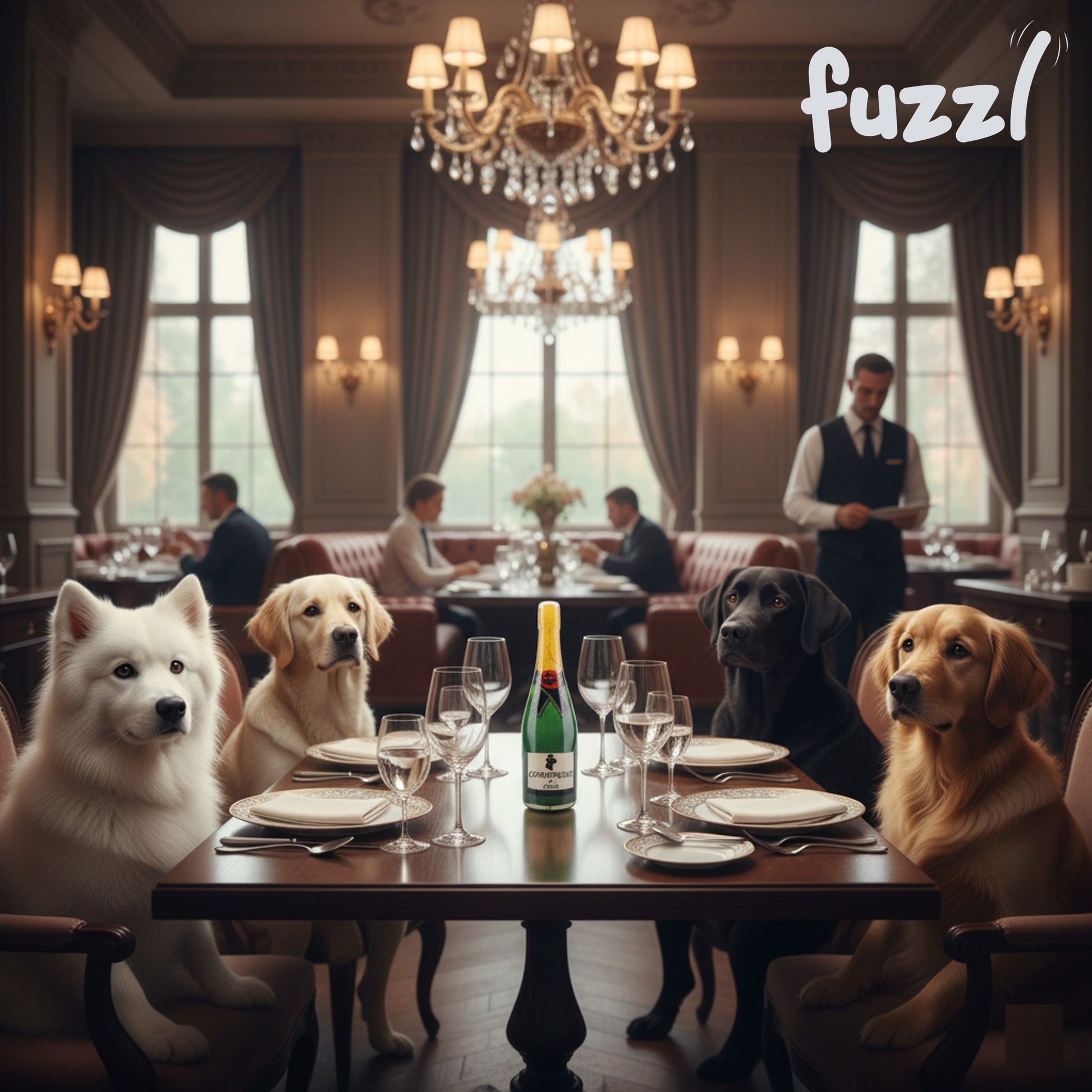 Fuzzl TPR Champagne Bottle Rubber Dog Toy – Durable Chew & Tug Toy - Fuzzl Pet