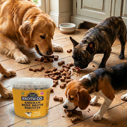 Fuzzl Broth Co. | Chicken Bone Broth & Peanut Butter Dog Treats (1kg, 2.5l Tub)