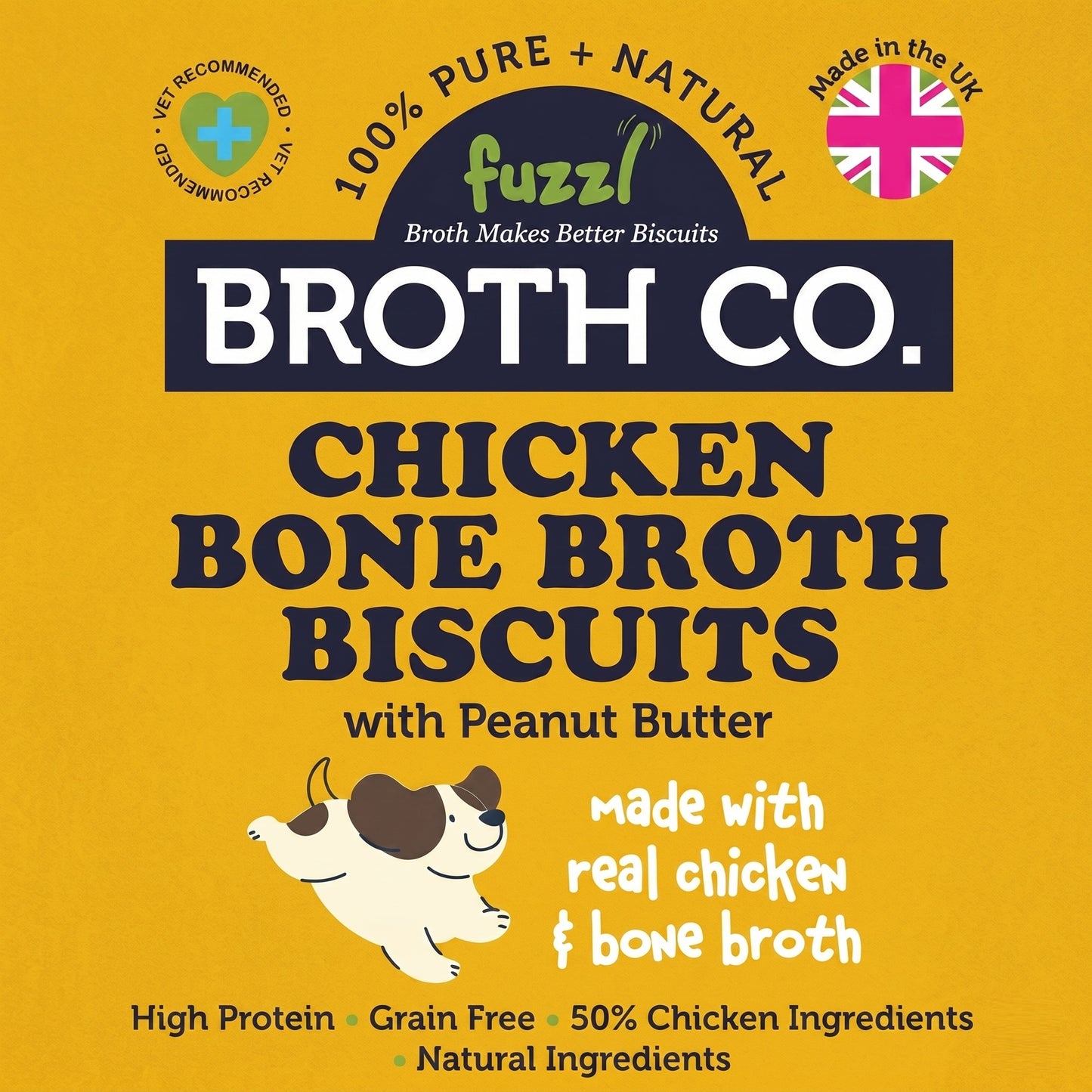 Fuzzl Broth Co. | Chicken Bone Broth & Peanut Butter Dog Treats (1kg, 2.5l Tub)