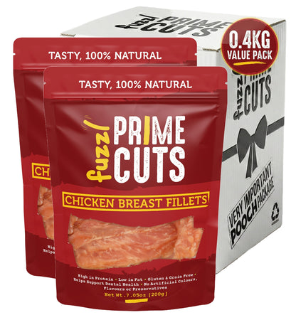 Fuzzl Prime Cuts Chicken Breast Dog Treats | 2x200g Value Pack - Fuzzl Pet