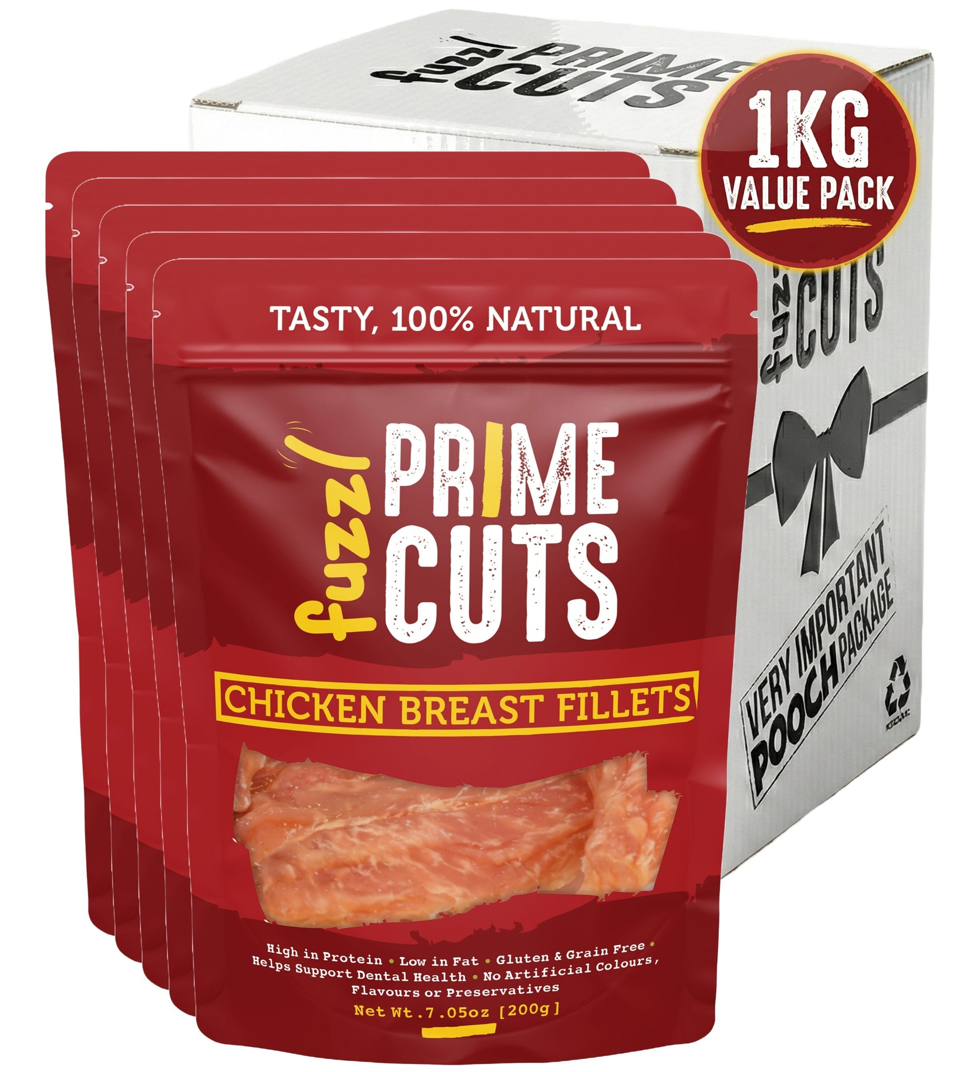 Fuzzl Prime Cuts Chicken Breast Dog Treats | 5x200g Value Pack - Fuzzl Pet