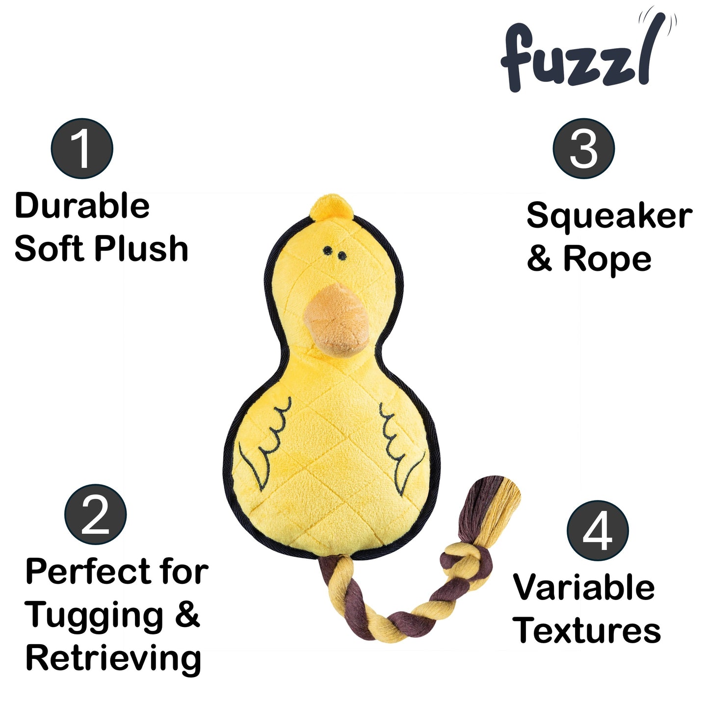 Fuzzl Dura Daisy Duck Rope Toy - Fuzzl Pet