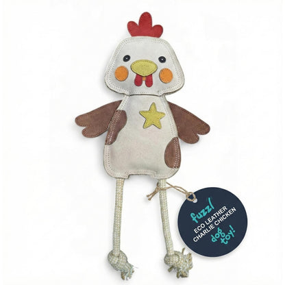 Fuzzl Eco Leather Chicken | Natural Tough Chew Dog Toy
