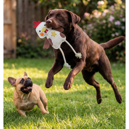 Fuzzl Eco Leather Chicken | Natural Tough Chew Dog Toy