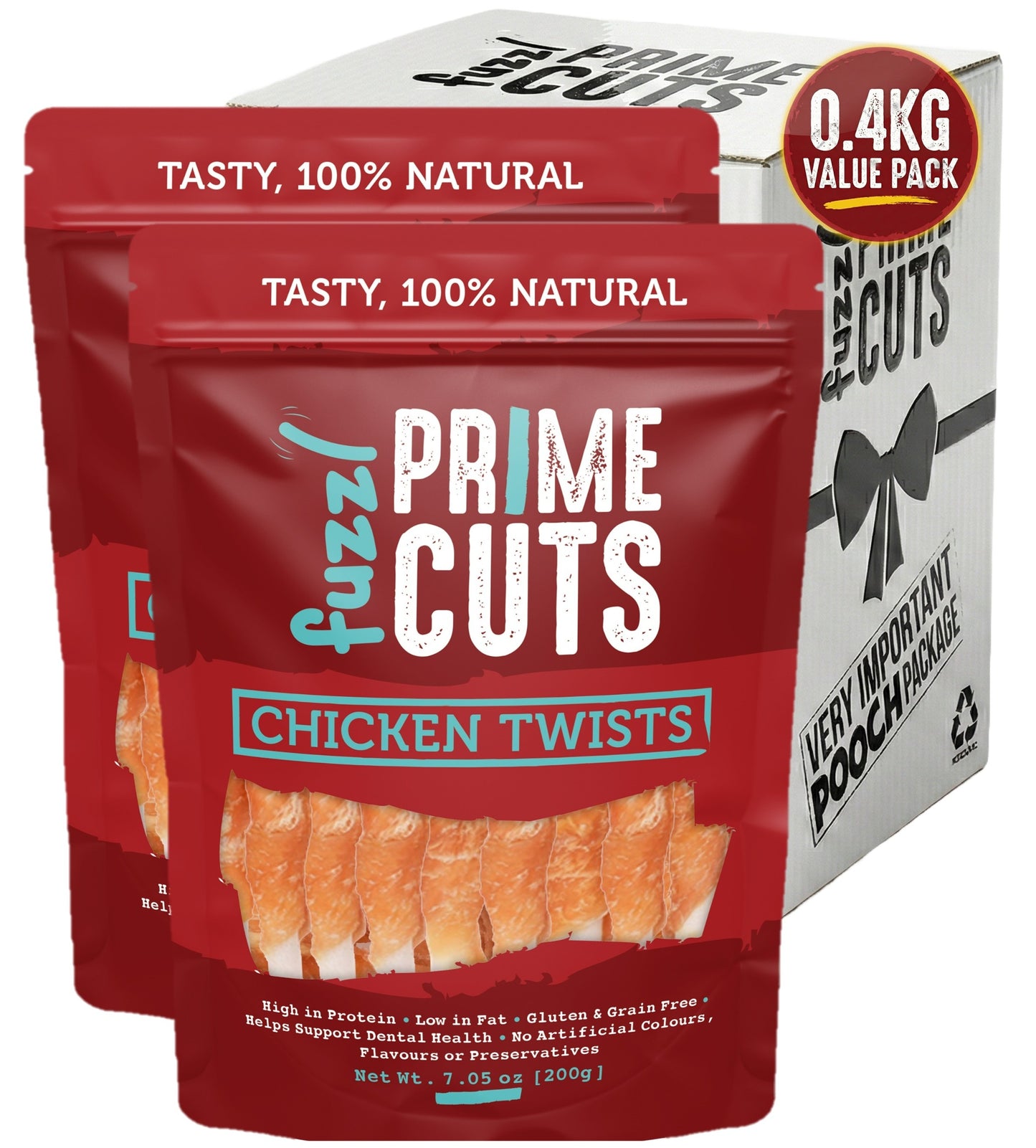 Fuzzl Prime Cuts Chicken Twists Dog Treats | 2x200g Value Pack - Fuzzl Pet