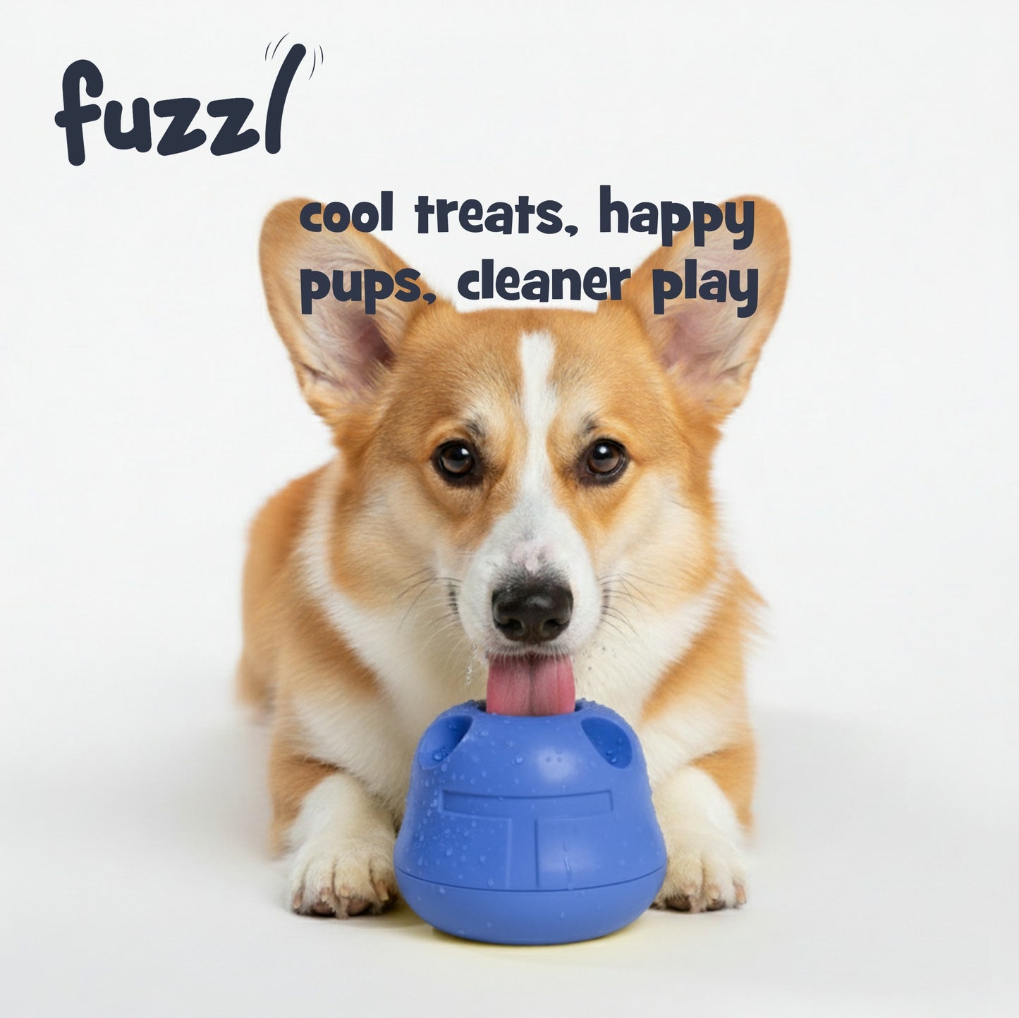 Fuzzl Rock & Roll Chilla Treat Toy Large | Rubber Blue Dog Toy