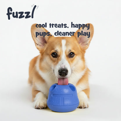 Fuzzl Rock & Roll Chilla Treat Toy Large | Rubber Blue Dog Toy