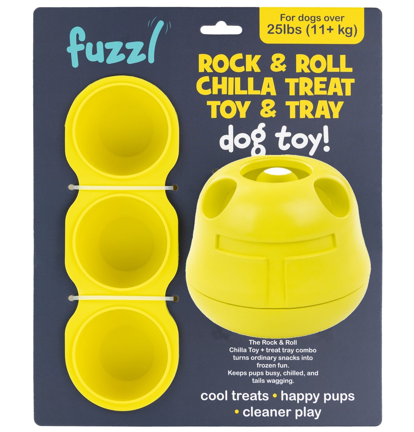 Fuzzl Rock & Roll Chilla Treat Toy Large | Rubber Yellow