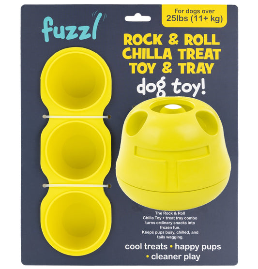 Fuzzl Rock & Roll Chilla Treat Toy Large | Rubber Yellow