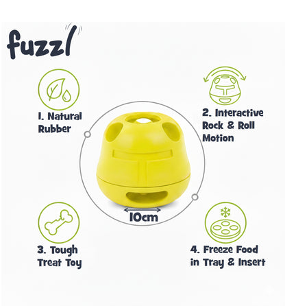 Fuzzl Rock & Roll Chilla Treat Toy Large | Rubber Yellow