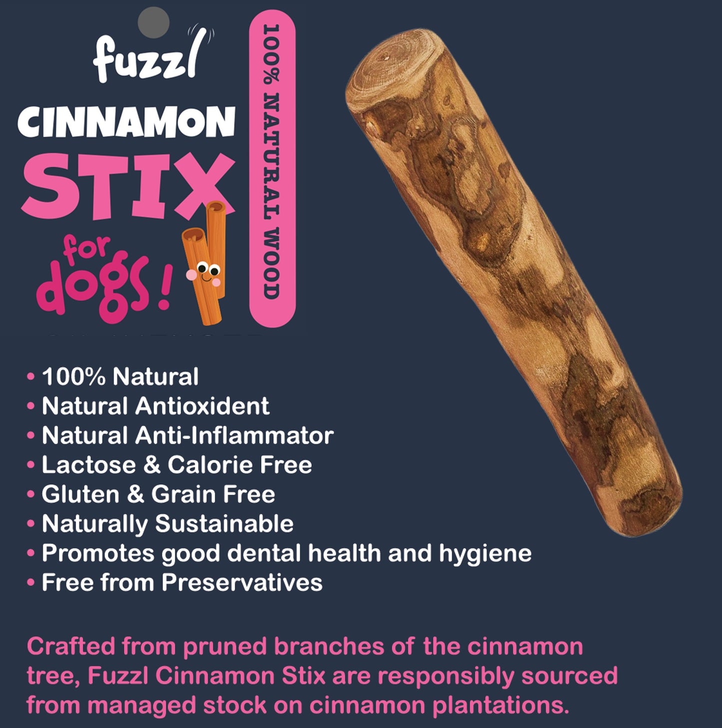 Fuzzl Cinnamon Sticks Medium 2 Pack – Durable Dog Toy (2 Pack) - Fuzzl Pet
