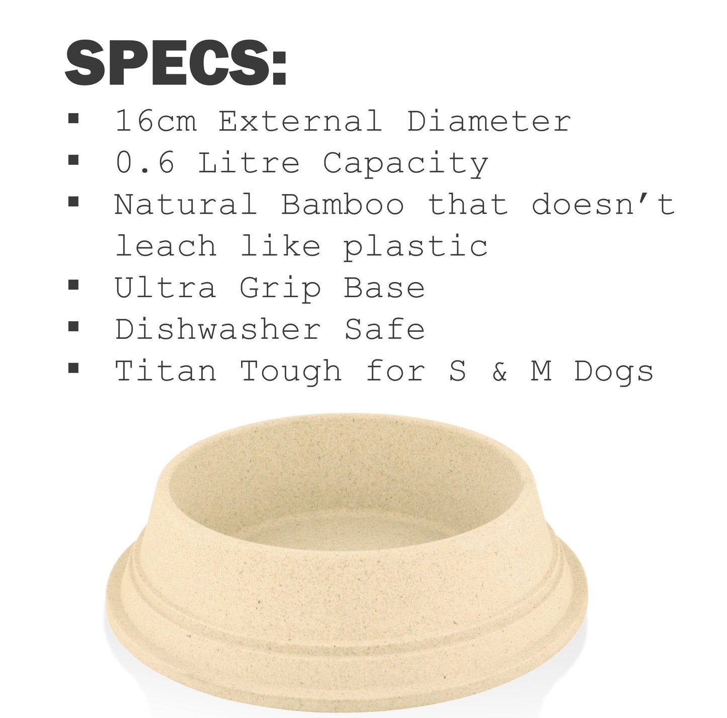 Fuzzl Classic Bamboo Dog Bowl Medium 630ml