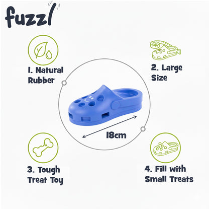 Fuzzl Clog Treat Toy | Rubber Blue – Durable Dog Toy