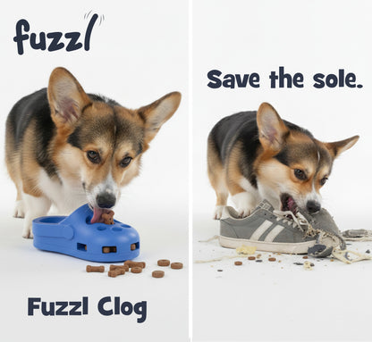 Fuzzl Clog Treat Toy | Rubber Blue – Durable Dog Toy