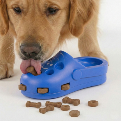 Fuzzl Clog Treat Toy | Rubber Blue – Durable Dog Toy