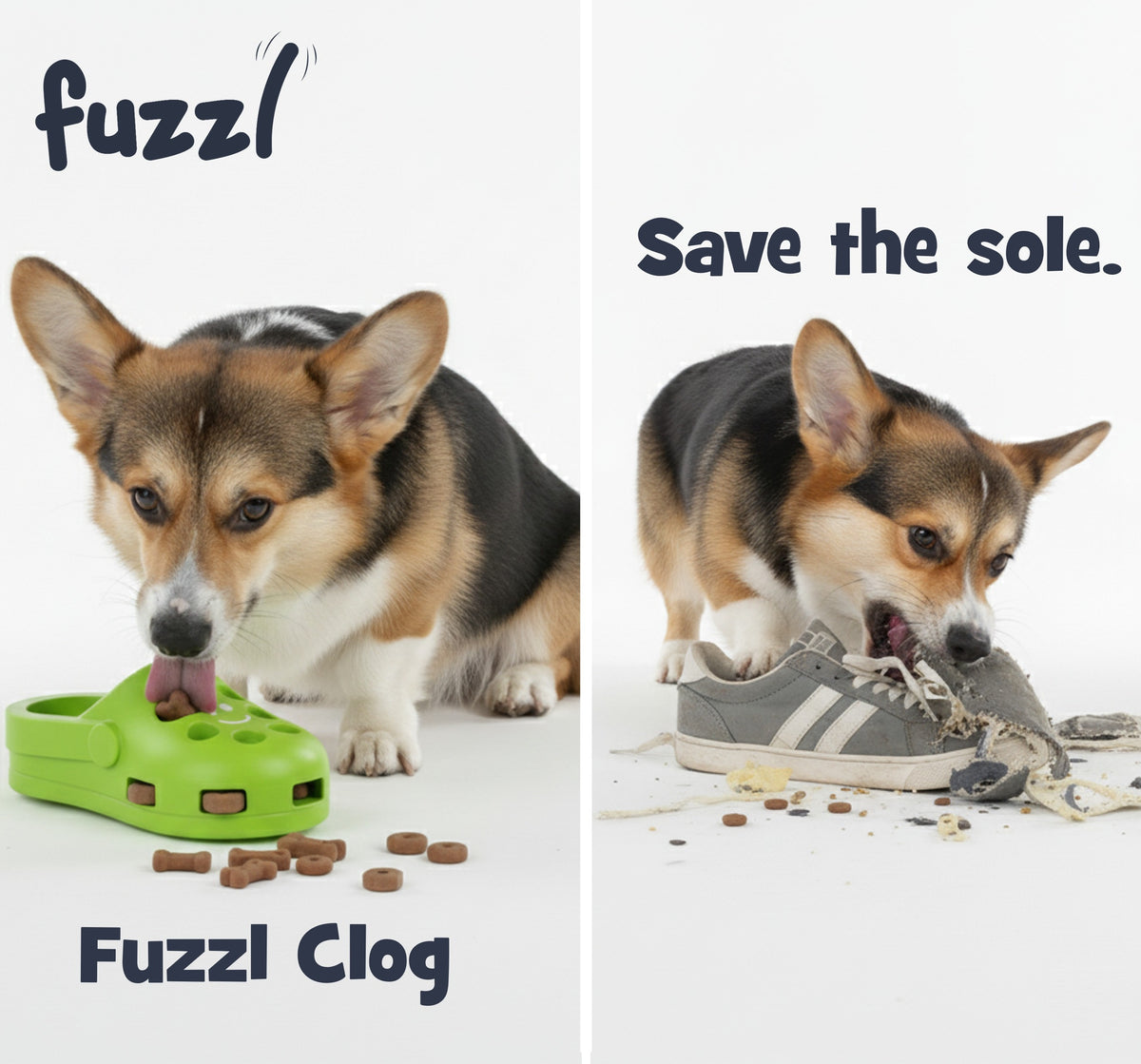 Fuzzl Flip Flop Treat Toy | Rubber Green – Durable Dog Toy