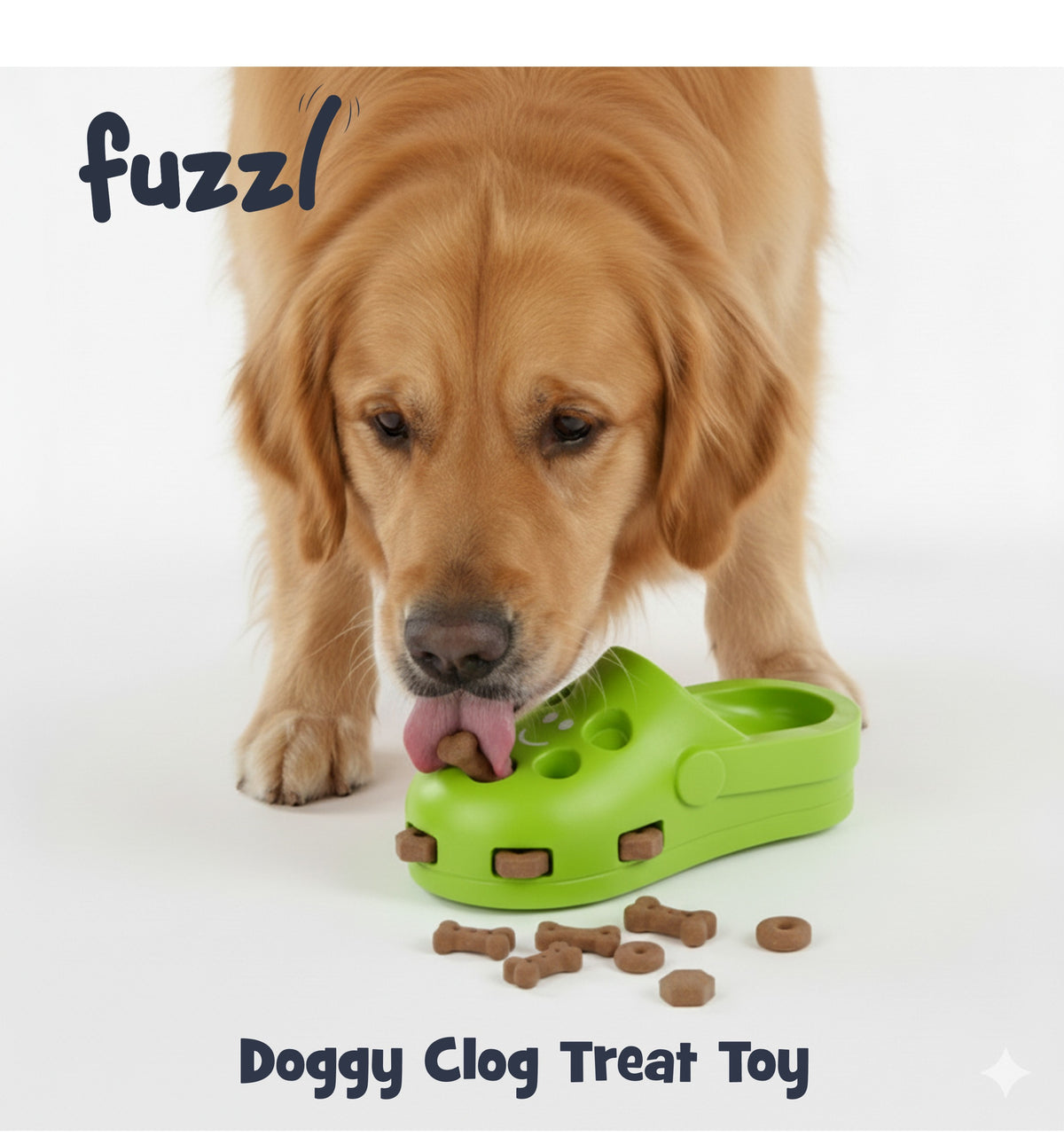 Fuzzl Flip Flop Treat Toy | Rubber Green – Durable Dog Toy