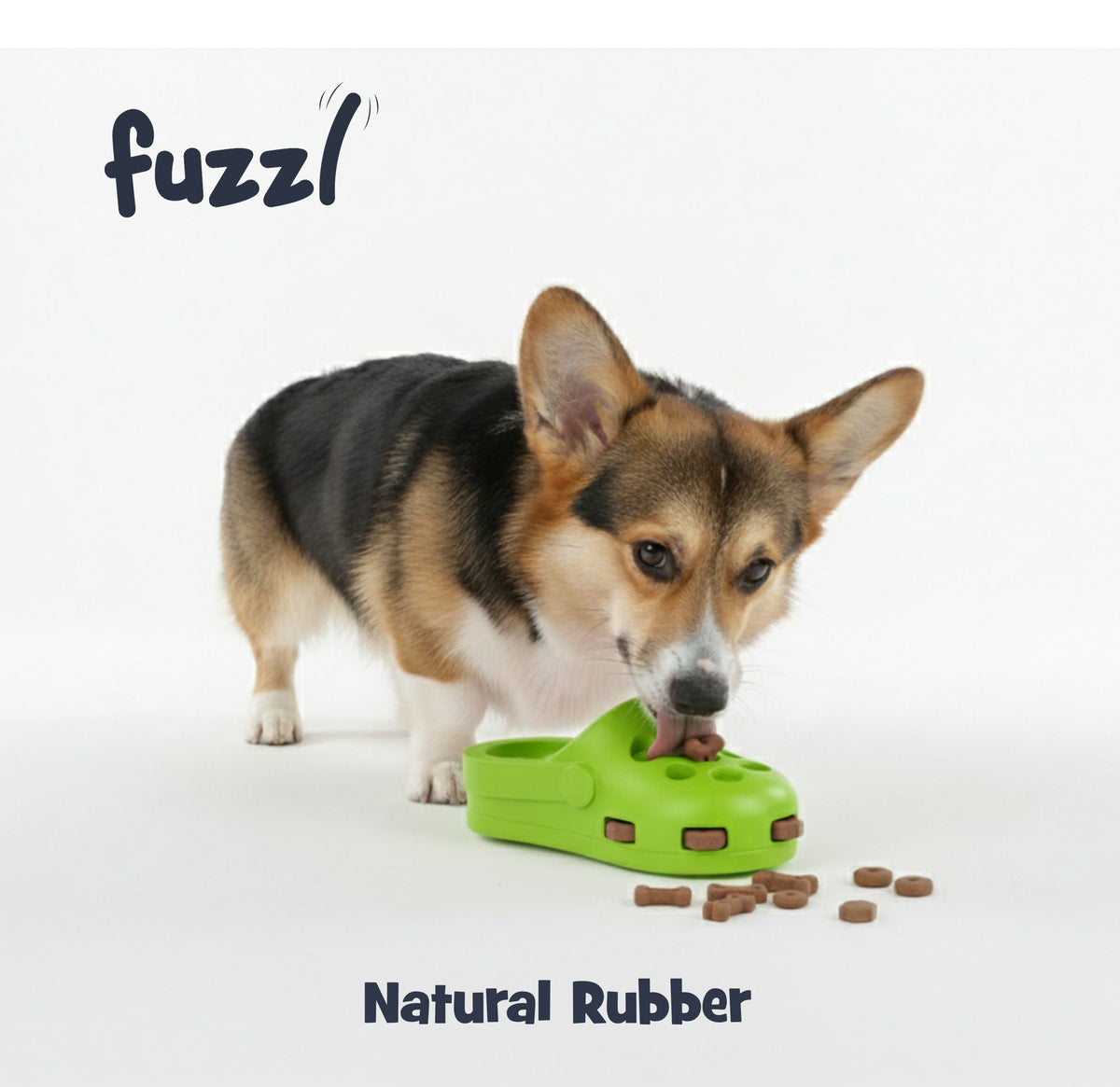 Fuzzl Flip Flop Treat Toy | Rubber Green – Durable Dog Toy