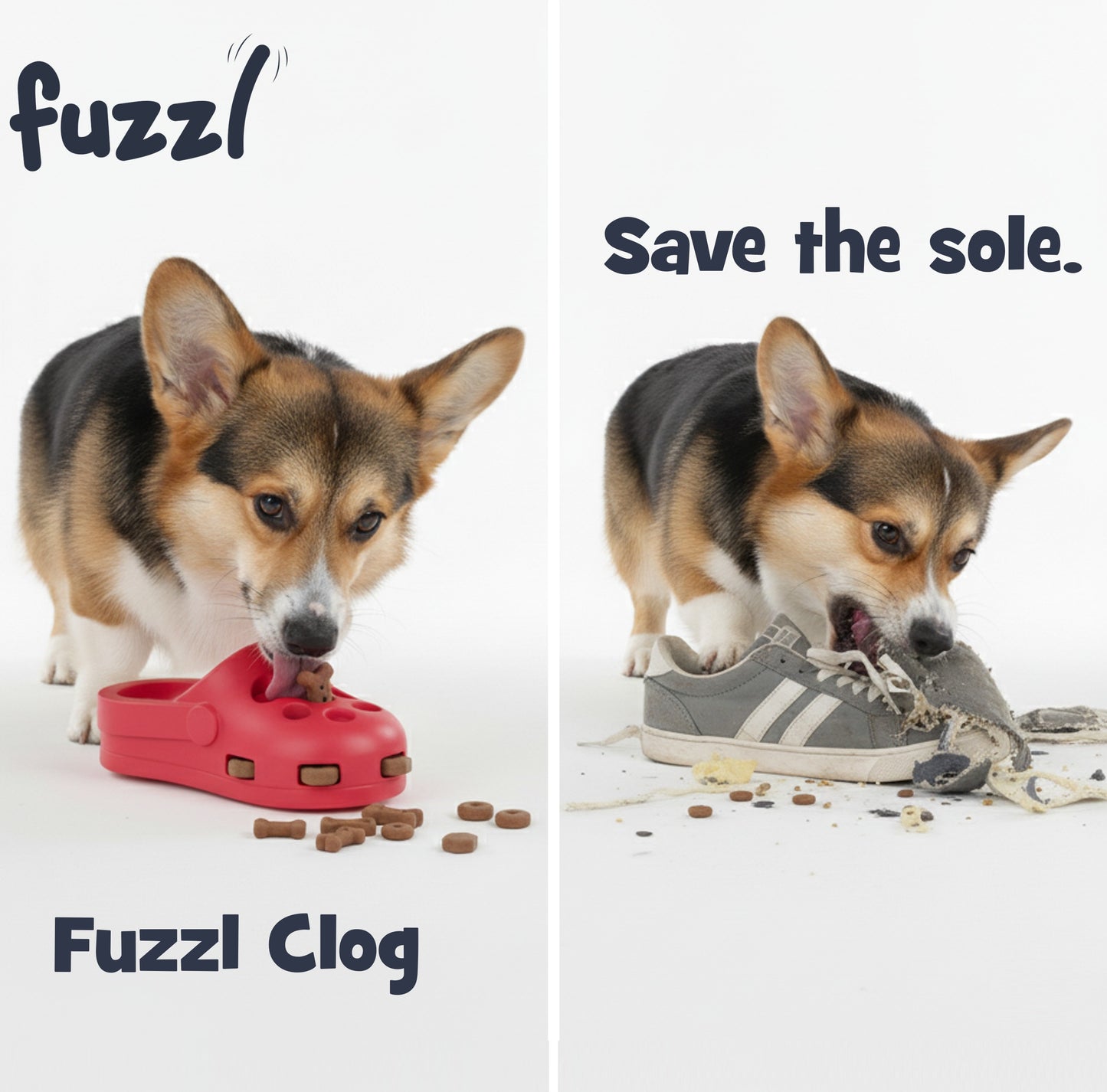 Fuzzl Clog Treat Toy | Rubber Red – Durable Dog Toy