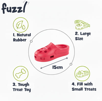 Fuzzl Clog Treat Toy | Rubber Red – Durable Dog Toy