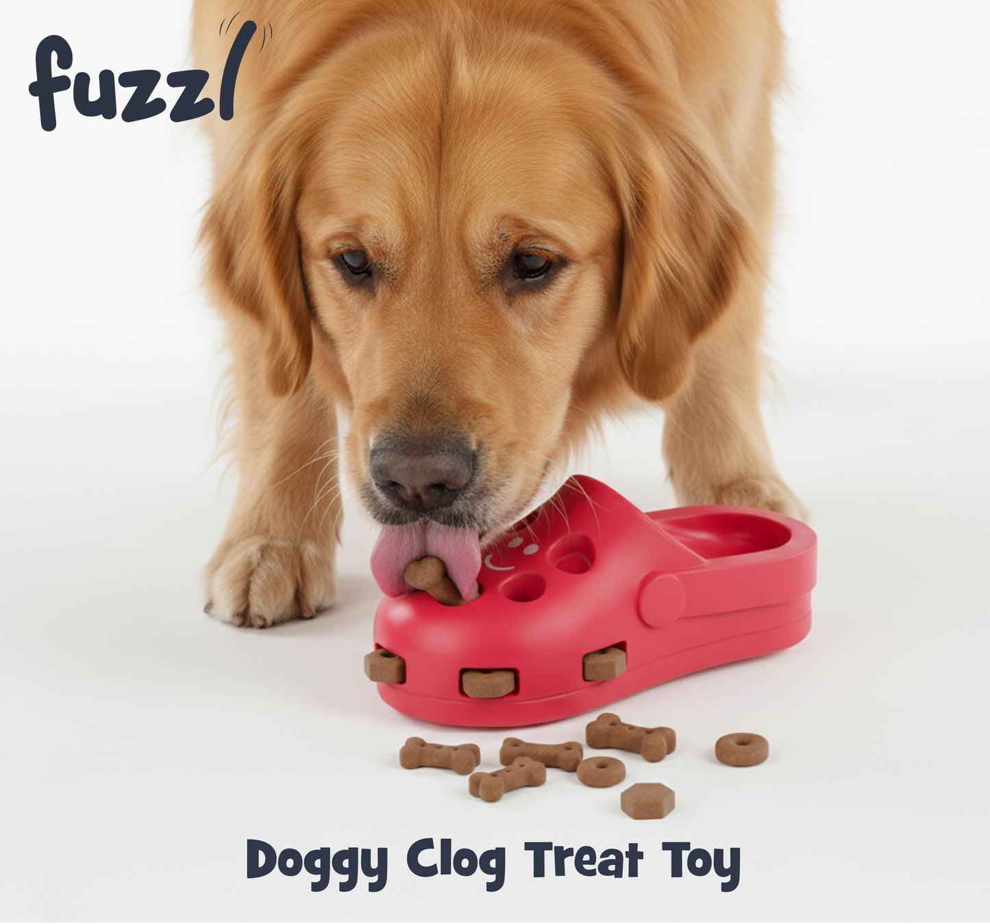 Fuzzl Clog Treat Toy | Rubber Red – Durable Dog Toy