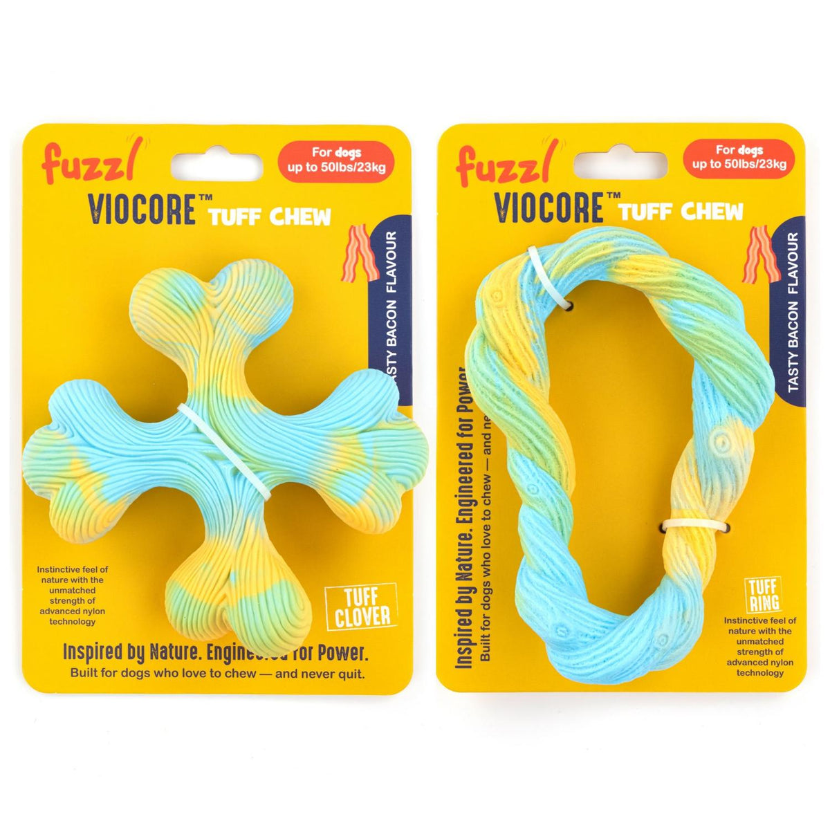 Fuzzl VIOCORE Tuff Chew Ring & Clover 2-Pack | Aggressive Chewer