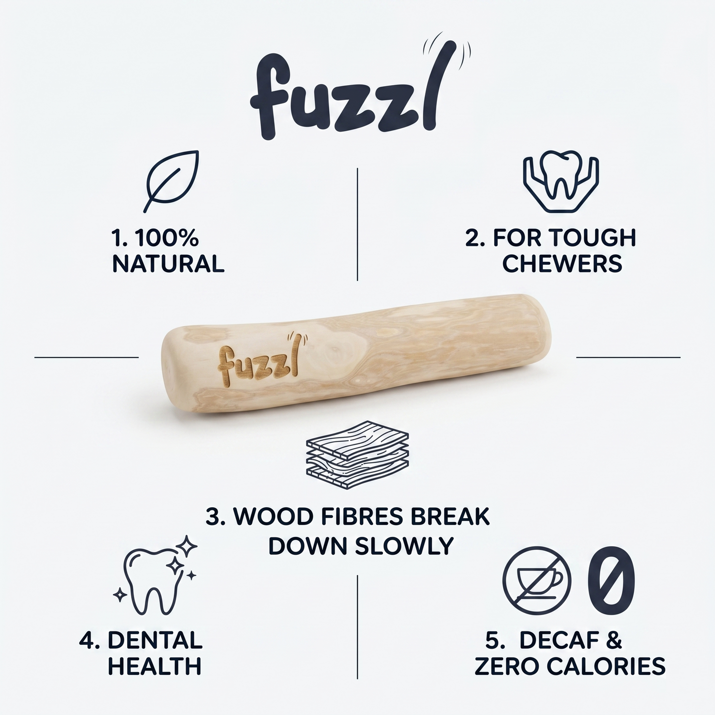 Fuzzl Coffee Stix Medium 2-Pack | Chew Toy for Small Dogs