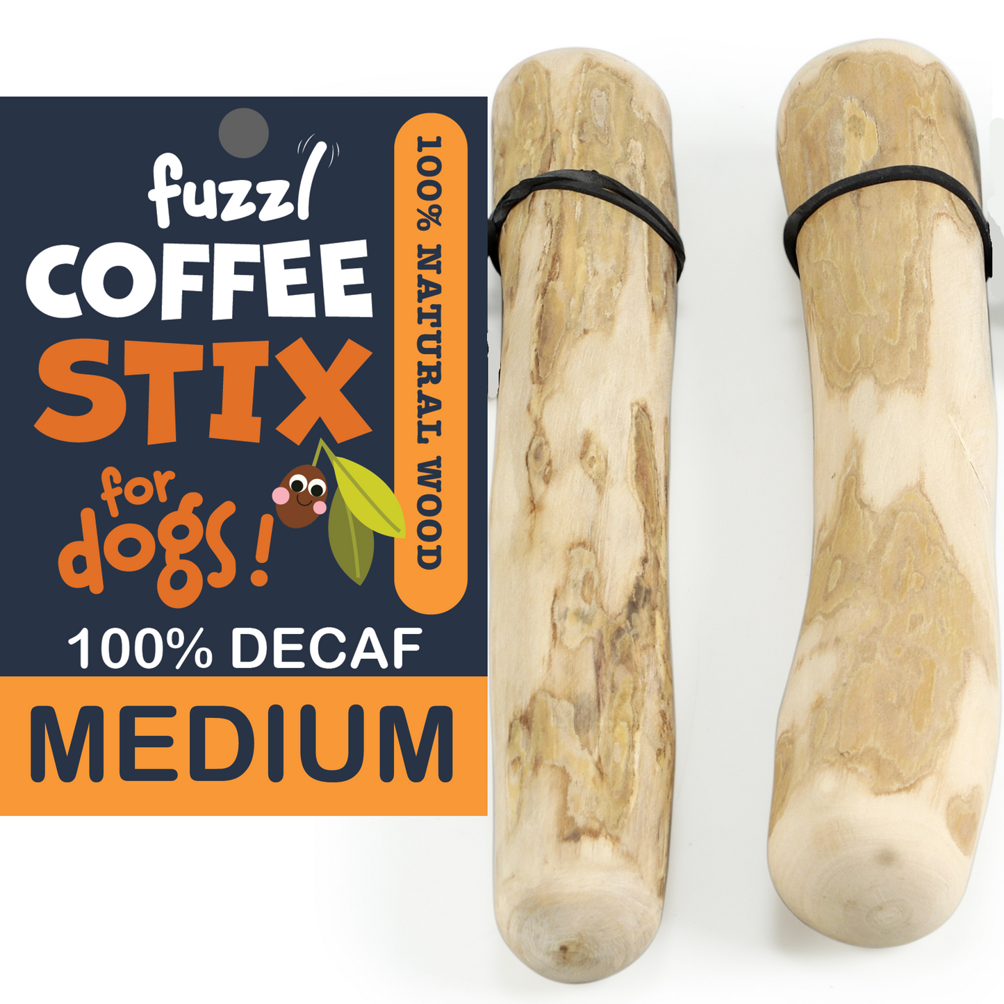 Fuzzl Coffee Stix Medium 2 Pack Dog Chew Toy - Fuzzl Pet