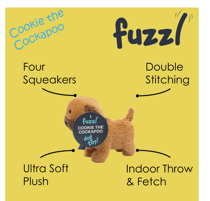 Fuzzl Cookie the Cockapoo Plush Dog Toy and Puppy Toy – Durable Dog - Fuzzl Pet
