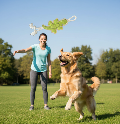 Fuzzl Eco Leather Crocodile – Durable Dog Toy