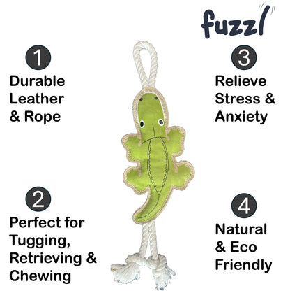 Fuzzl Eco Leather Crocodile – Durable Dog Toy