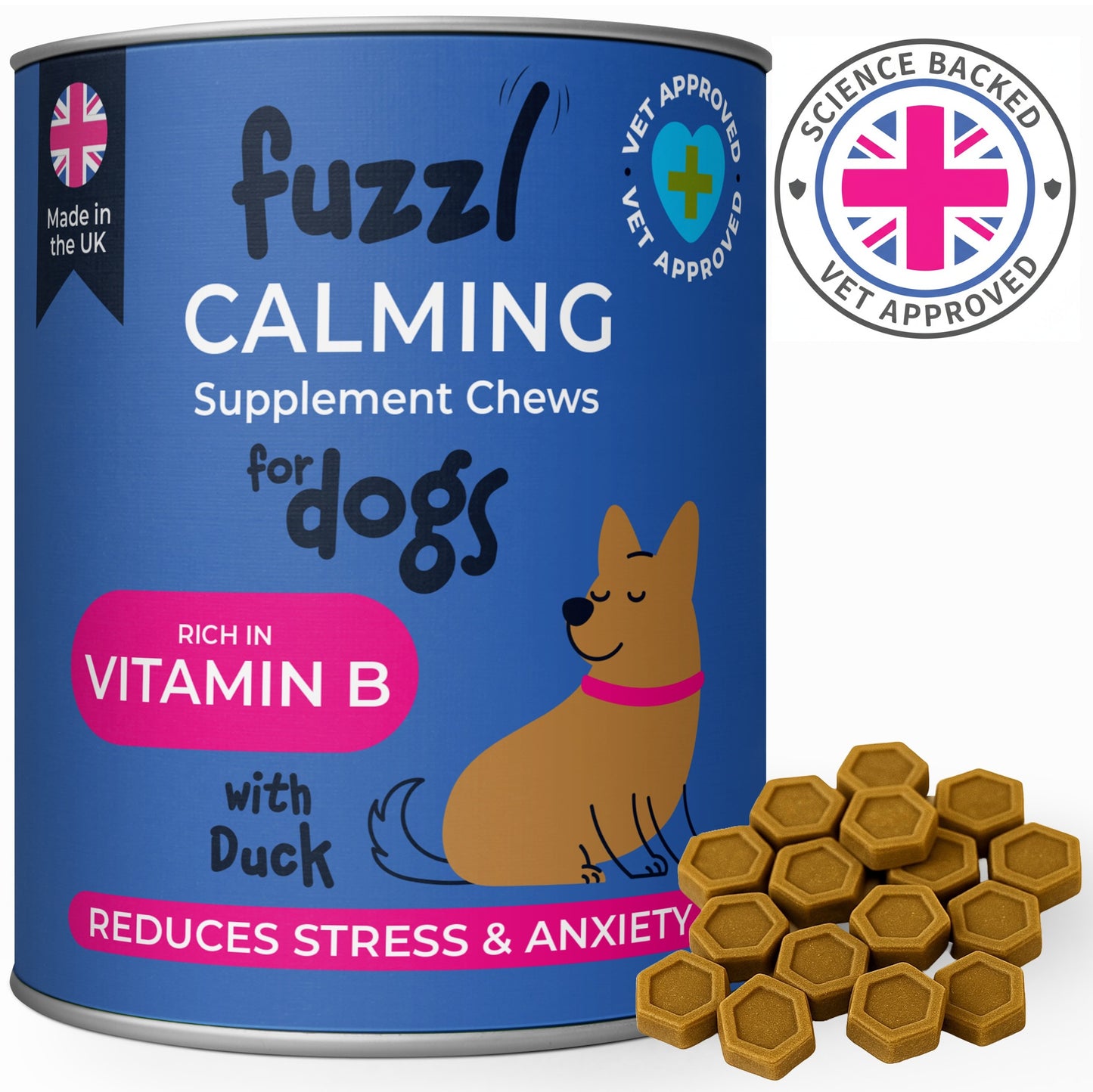 Fuzzl Calming Supplement Treats - Reduce Stress, Fear, barking, - Fuzzl Pet