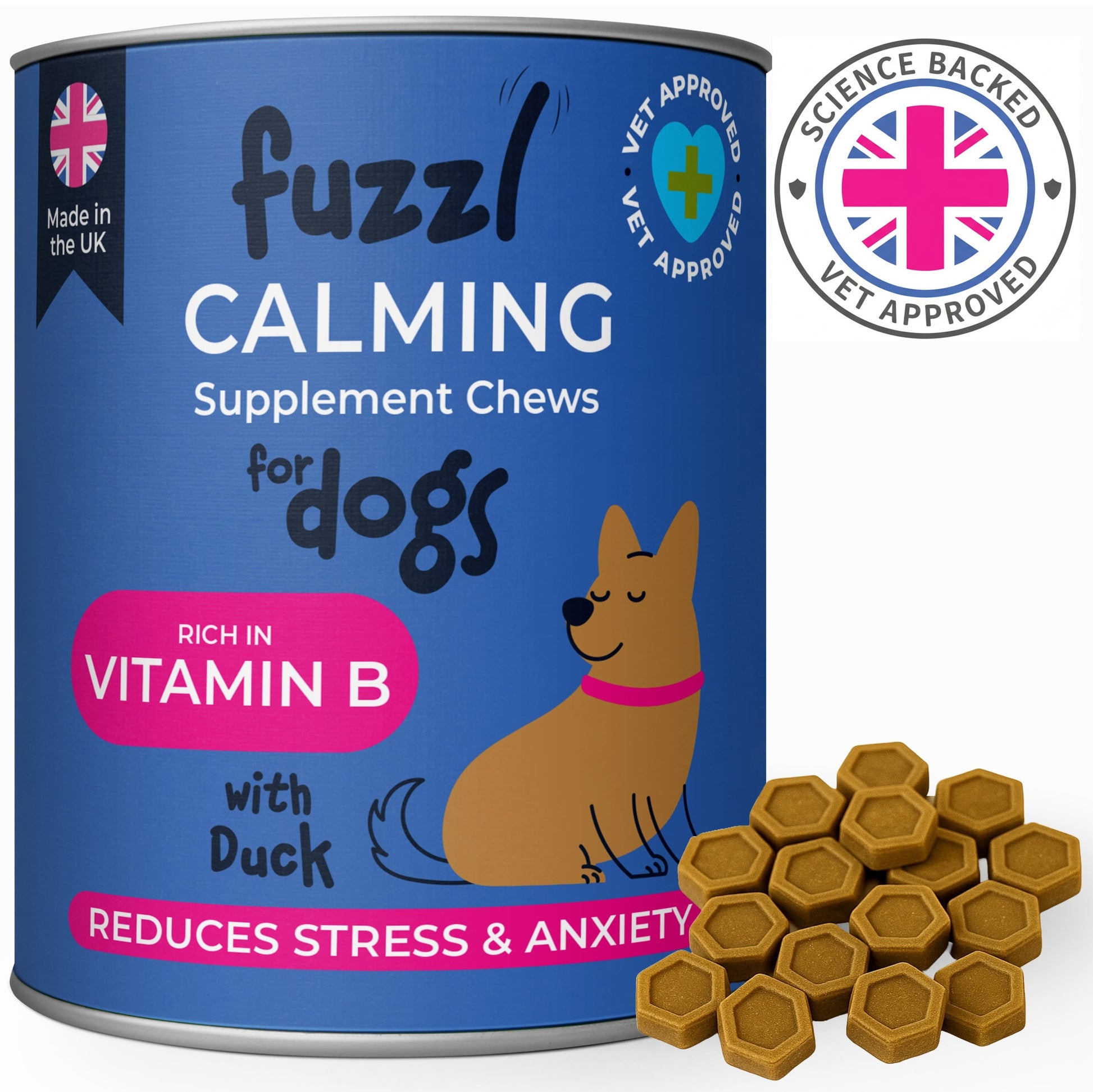 Fuzzl Calming Supplement Treats - Reduce Stress, Fear, barking, - Fuzzl Pet