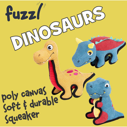 Fuzzl Dippy the Dino Tough Soft Dog Toy
