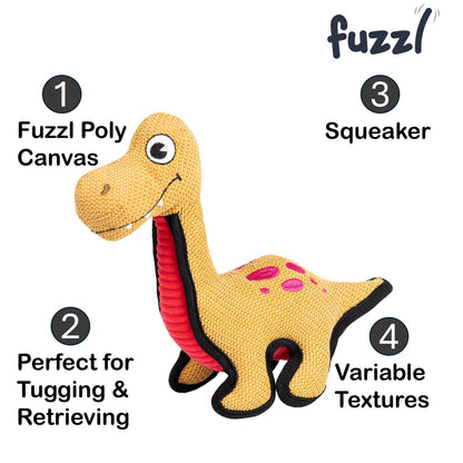 Fuzzl Dippy the Dino Tough Soft Dog Toy