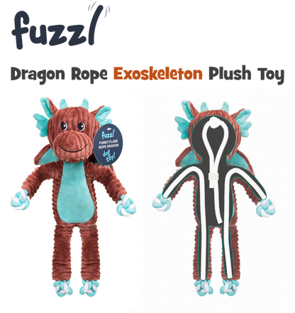 Fuzzl Funky Flare Rope Exoskeleton Dragon Dog Toy – Durable Knotted Rope - Fuzzl Pet