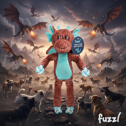 Fuzzl Funky Flare Rope Exoskeleton Dragon Dog Toy – Durable Knotted Rope - Fuzzl Pet