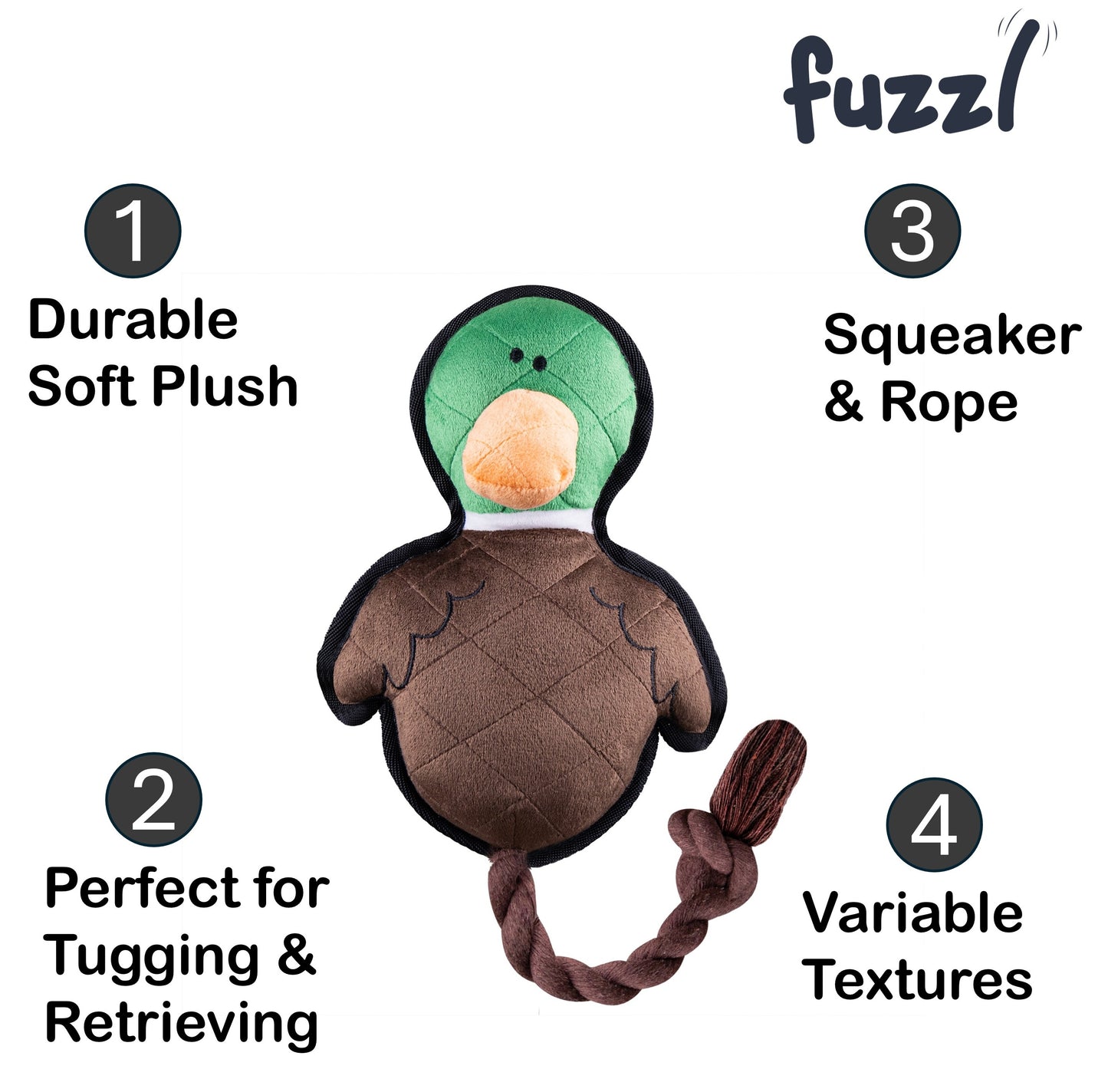 Fuzzl Dura Dougie Drake – Durable Dog Toy