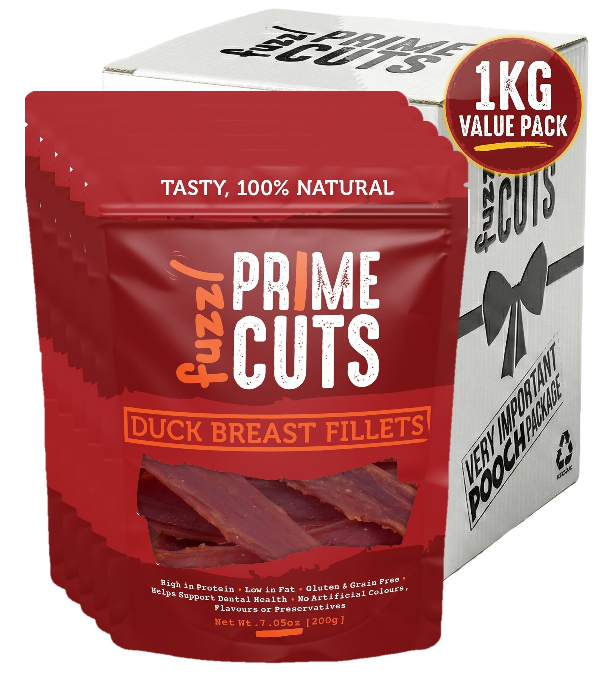 Fuzzl Prime Cuts Natural Duck Breast Dog Treats | 5x200g Pack - Fuzzl Pet