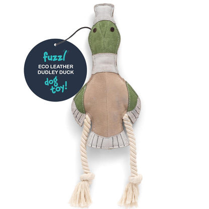 Fuzzl Eco Leather Dudley Duck | Natural Tough Long-Lasting Toy