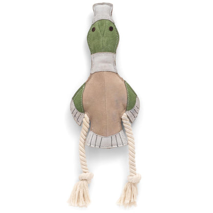 Fuzzl Eco Leather Dudley Duck | Natural Tough Long-Lasting Toy