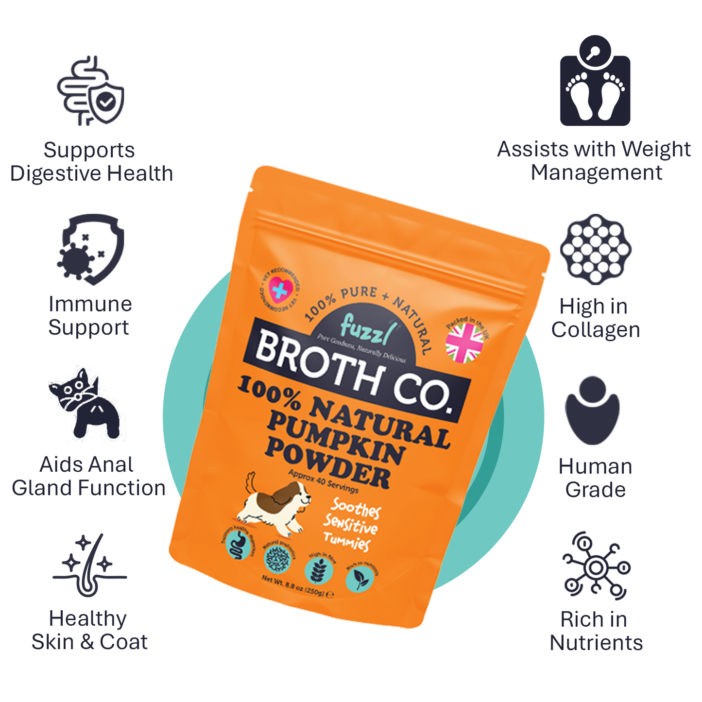 Fuzzl Pumpkin Powder for Dogs 250g | Digestive Support Supplement - Fuzzl Pet