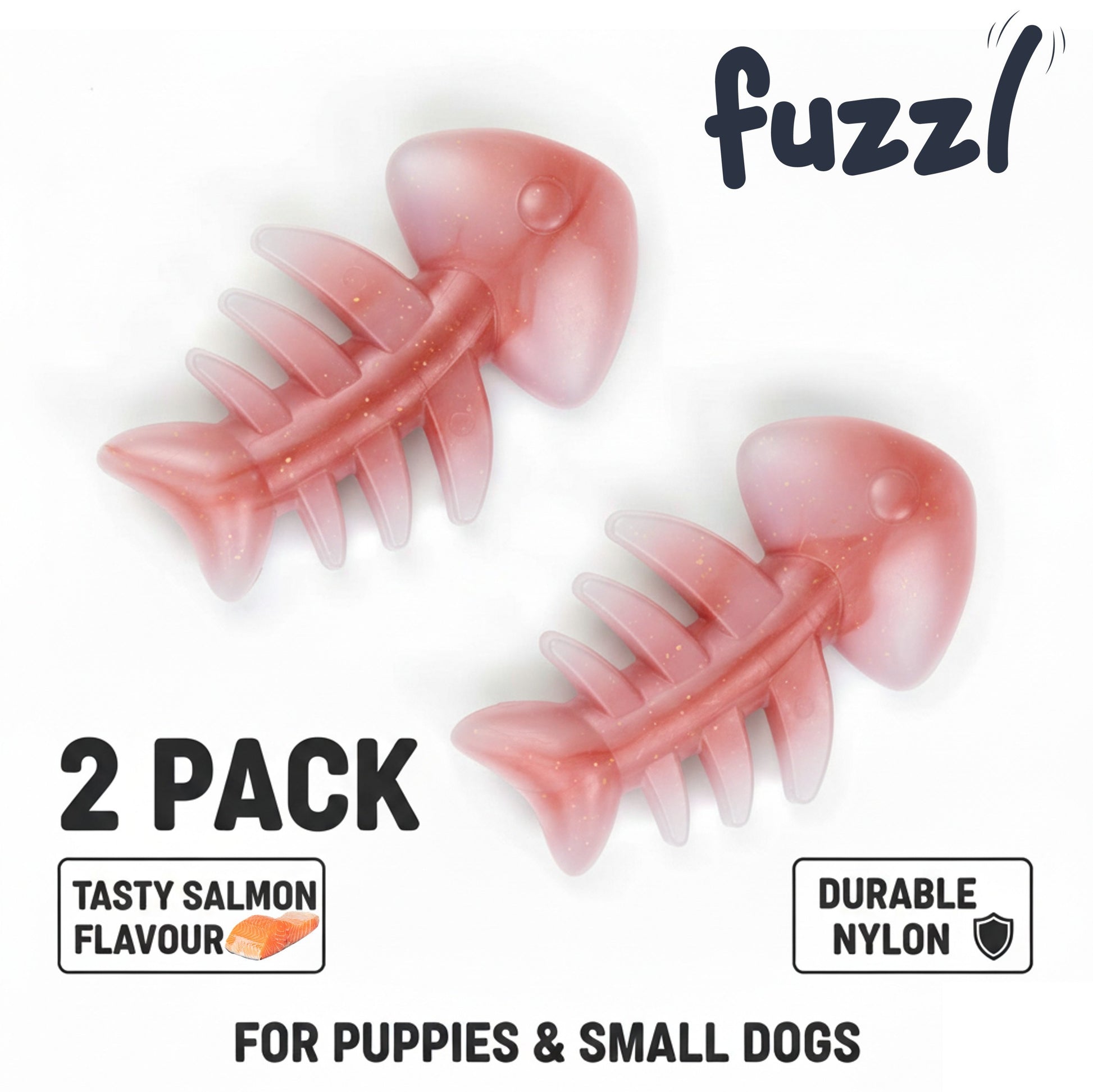 Fuzzl Puppy & Small Dog Chew Pack - Salmon – Durable Dog Toy - Fuzzl Pet